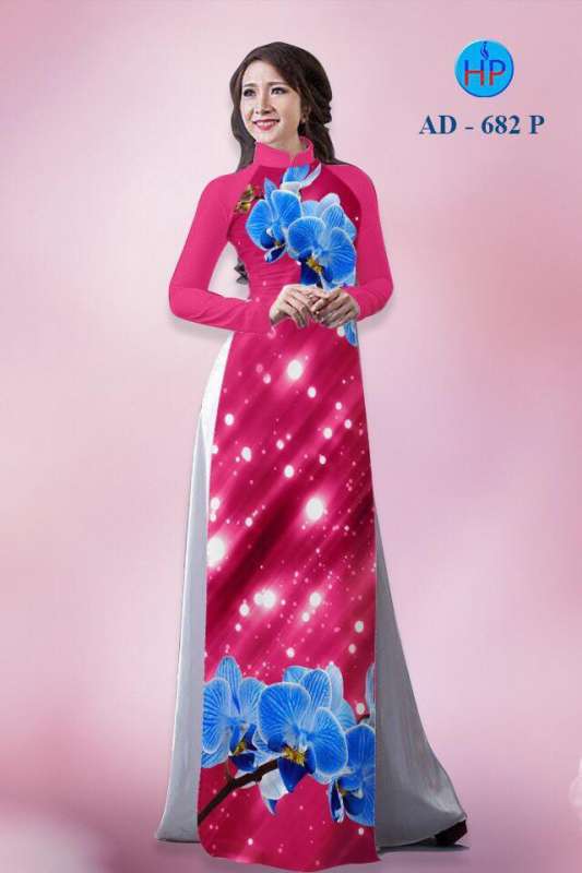 Vải áo dài hoa 3D