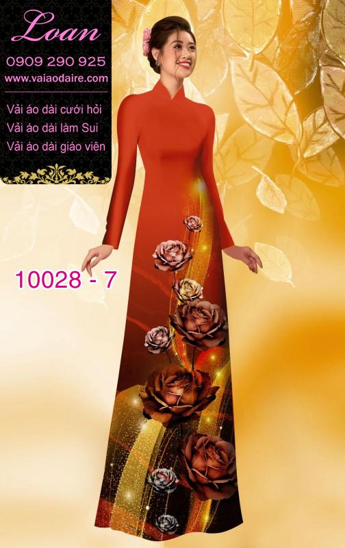 Vải áo dài hoa 3D