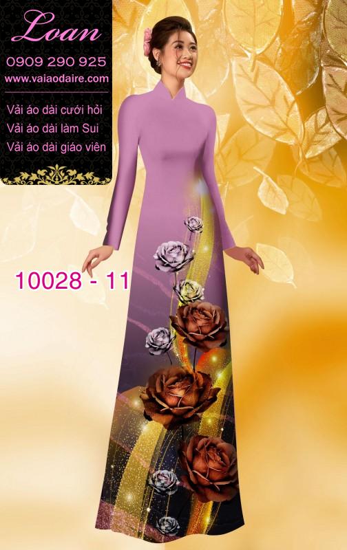 Vải áo dài hoa 3D