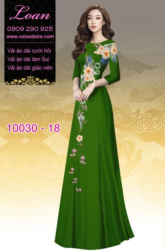 Vải áo dài hoa 3D