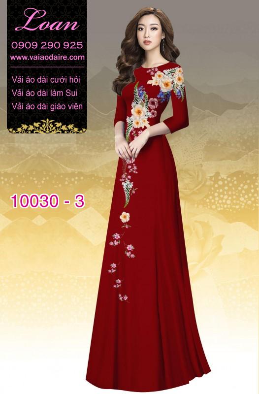 Vải áo dài hoa 3D