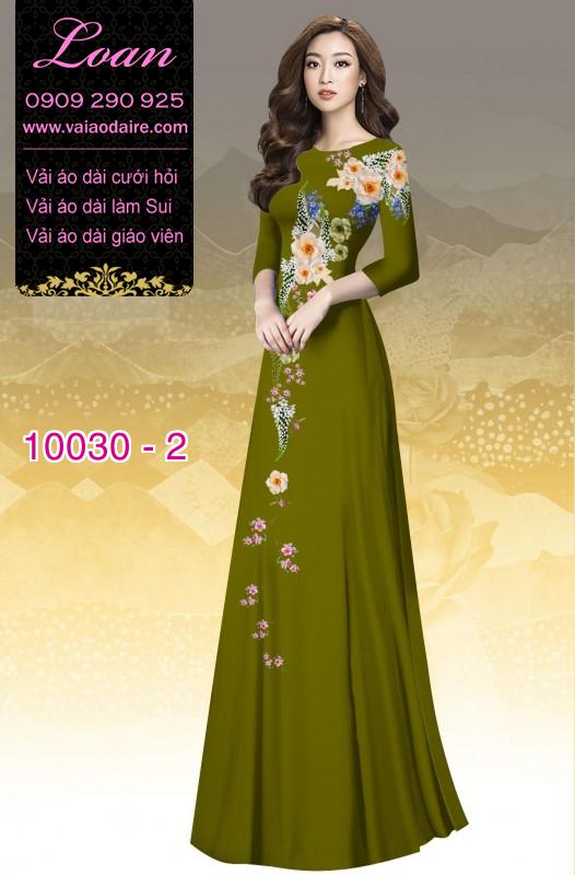 Vải áo dài hoa 3D