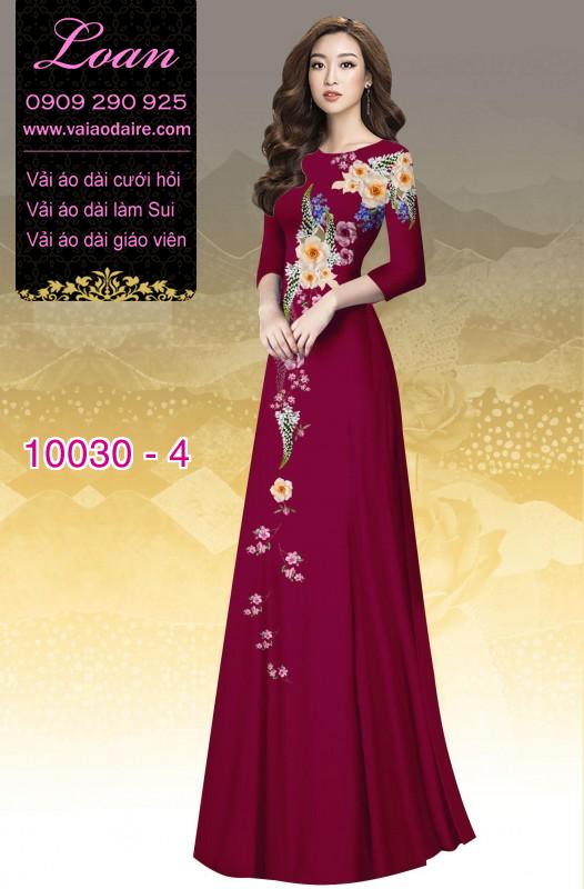 Vải áo dài hoa 3D