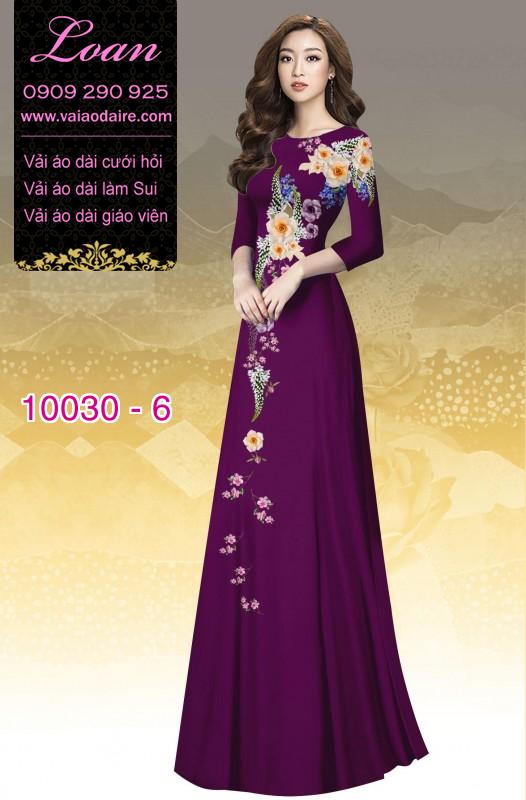 Vải áo dài hoa 3D