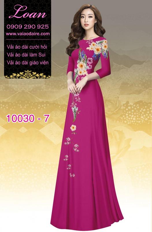 Vải áo dài hoa 3D