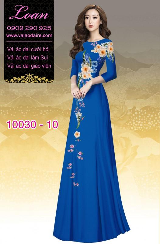 Vải áo dài hoa 3D