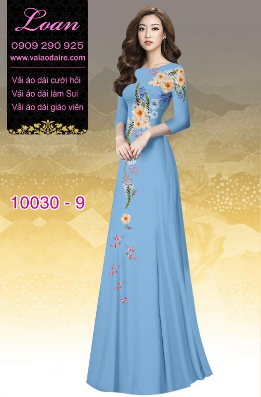 Vải áo dài hoa 3D