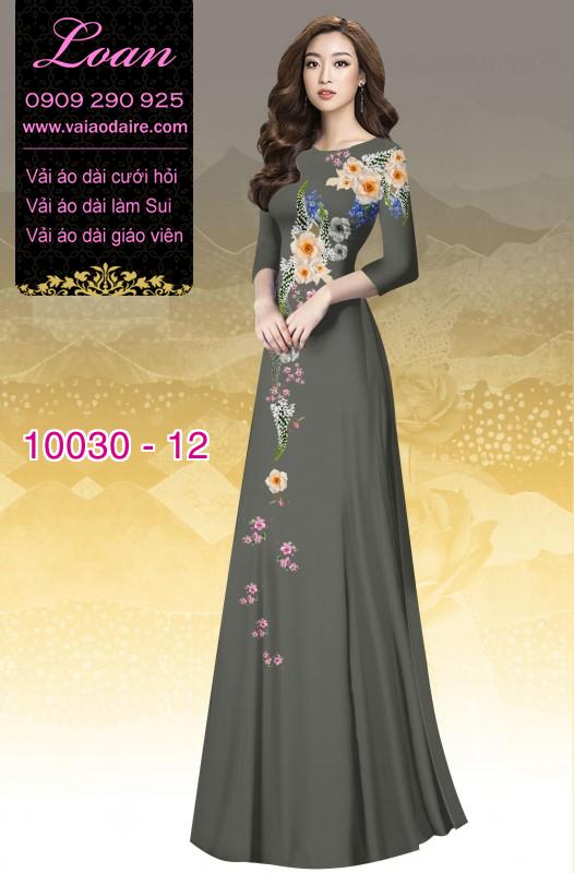 Vải áo dài hoa 3D