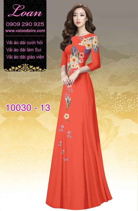 Vải áo dài hoa 3D