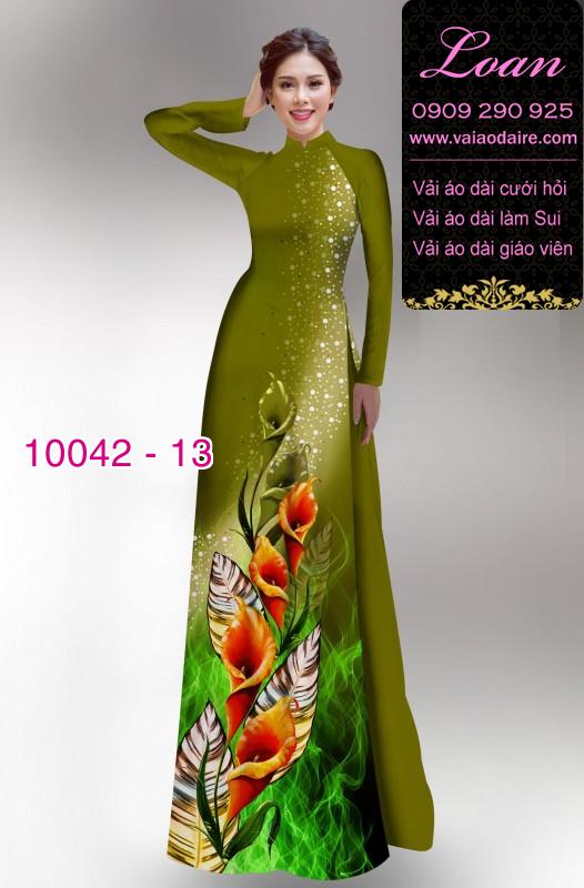Vải áo dài hoa 3D