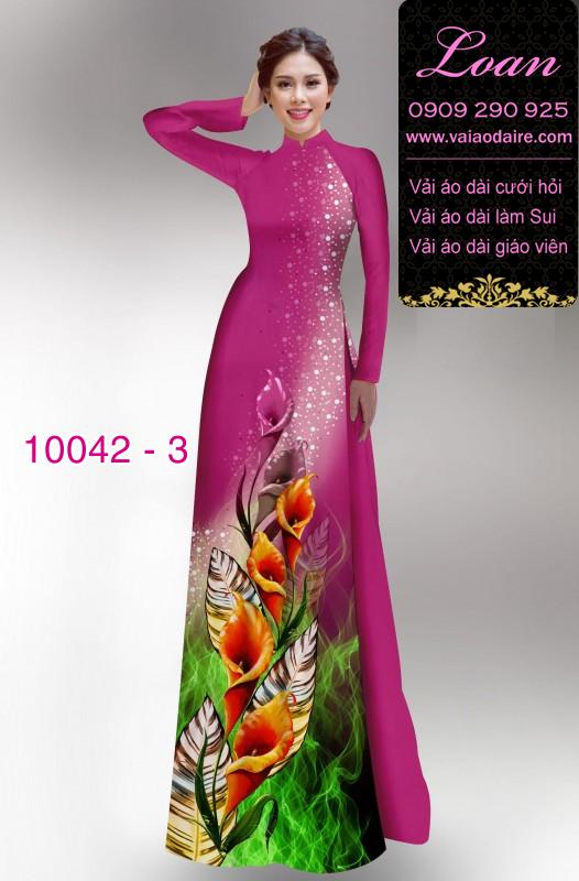 Vải áo dài hoa 3D