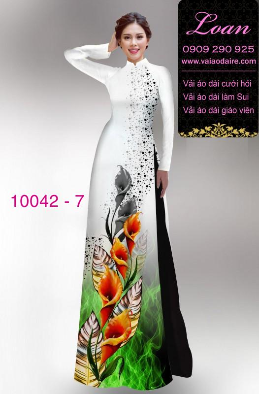 Vải áo dài hoa 3D