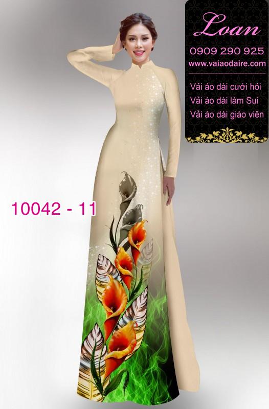 Vải áo dài hoa 3D