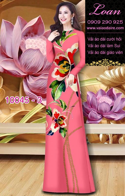 Vải áo dài hoa 3D