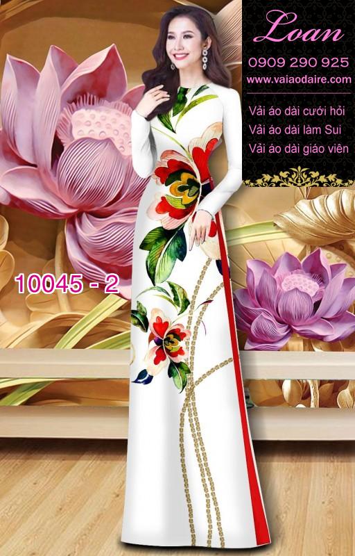 Vải áo dài hoa 3D