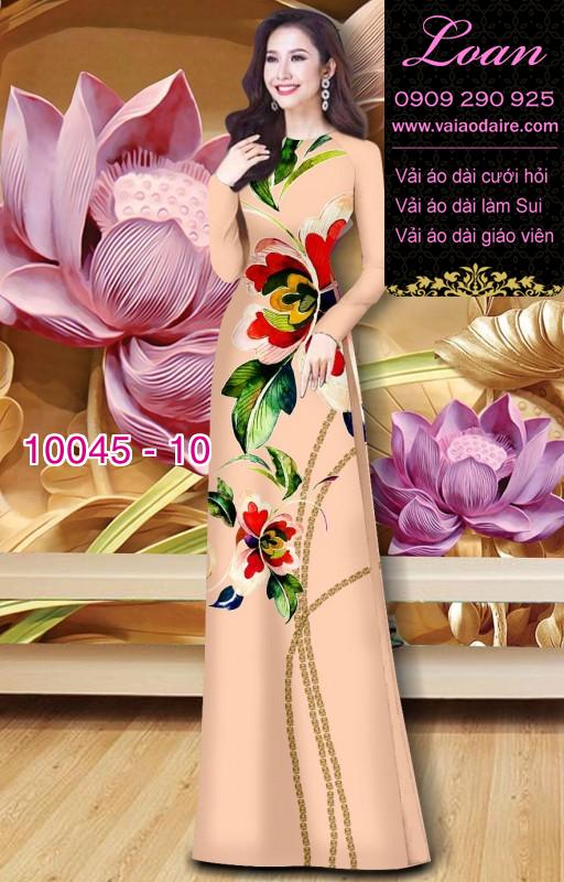 Vải áo dài hoa 3D