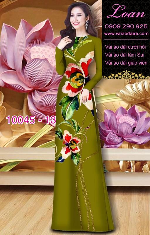 Vải áo dài hoa 3D