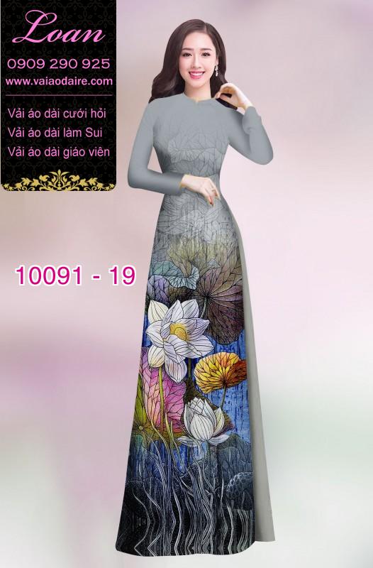 Vải áo dài hoa Sen
