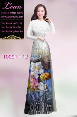 Vải áo dài hoa Sen-8280