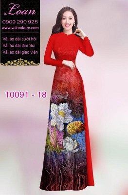 Vải áo dài hoa Sen-8280