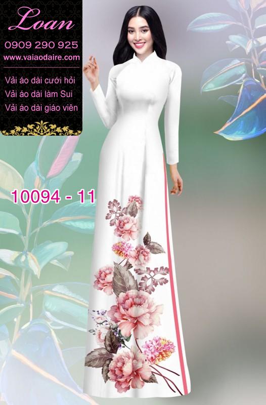 Vải áo dài hoa 3D