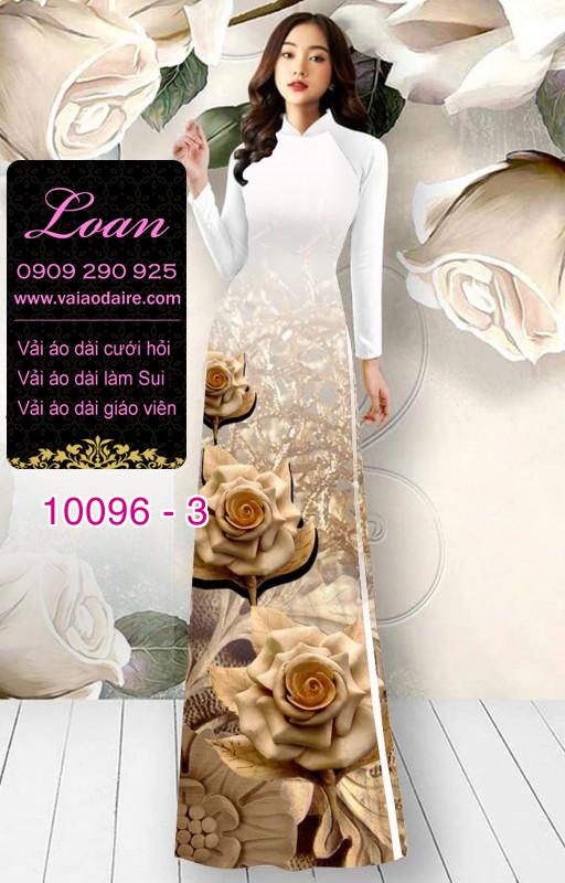 Vải áo dài hoa 3D