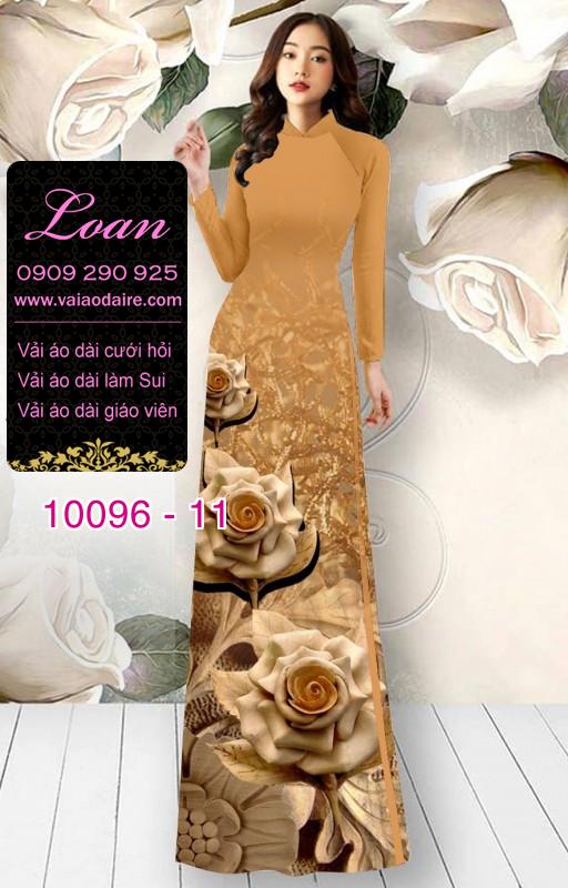 Vải áo dài hoa 3D