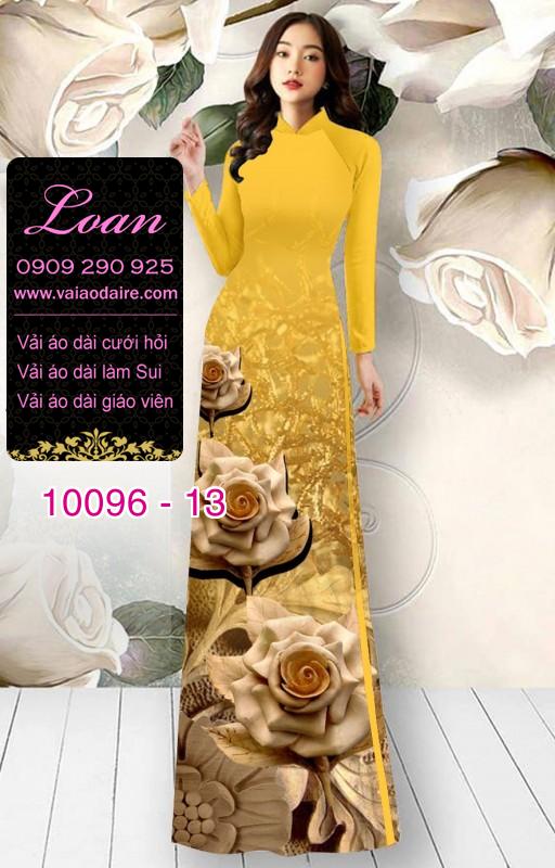 Vải áo dài hoa 3D
