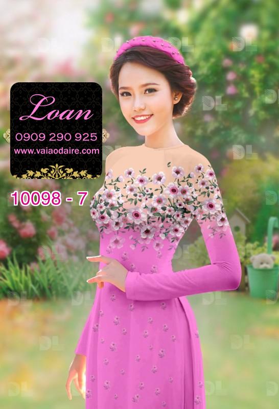 Vải áo dài hoa 3D