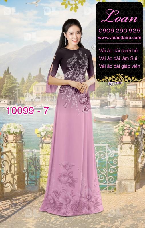 Vải áo dài hoa 3D