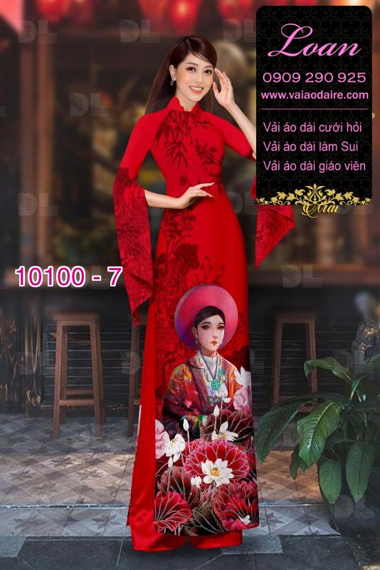 Vải áo dài hình thiếu nữ