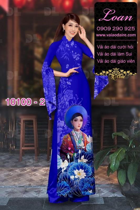 Vải áo dài hình thiếu nữ