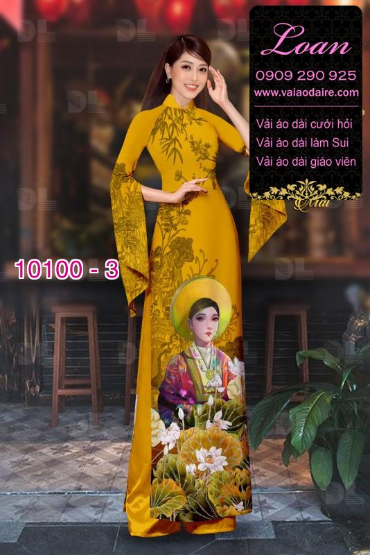 Vải áo dài hình thiếu nữ