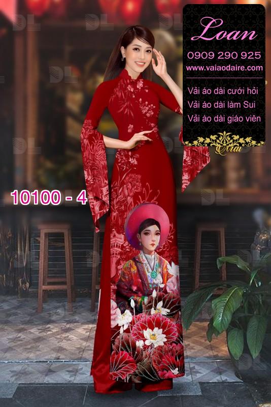 Vải áo dài hình thiếu nữ