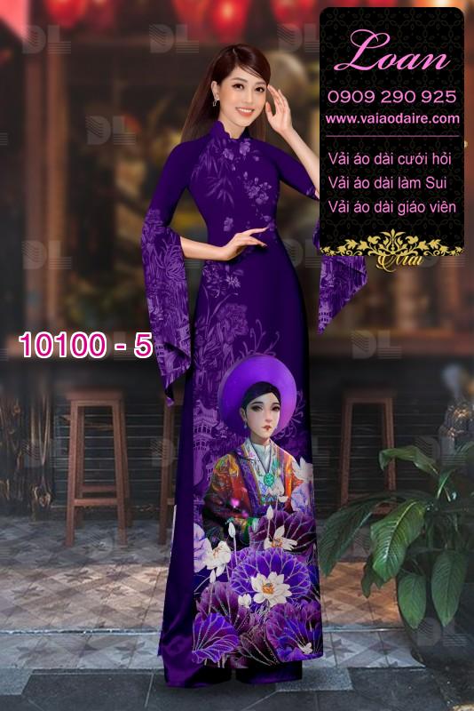 Vải áo dài hình thiếu nữ