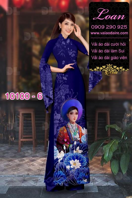 Vải áo dài hình thiếu nữ
