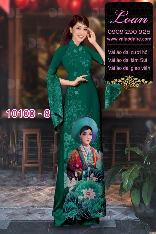 Vải áo dài hình thiếu nữ