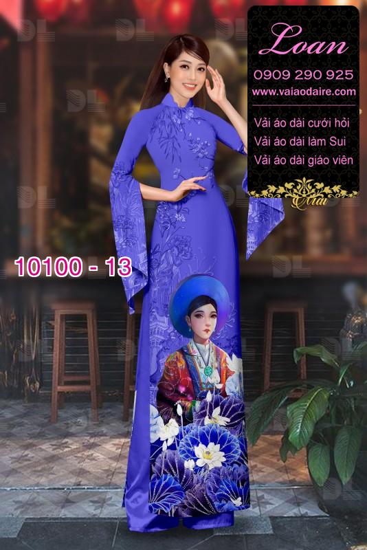Vải áo dài hình thiếu nữ