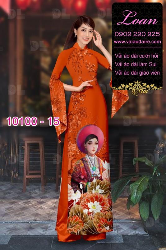 Vải áo dài hình thiếu nữ
