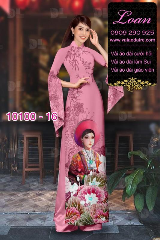 Vải áo dài hình thiếu nữ