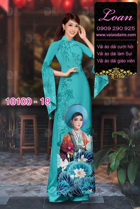 Vải áo dài hình thiếu nữ