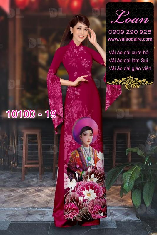 Vải áo dài hình thiếu nữ