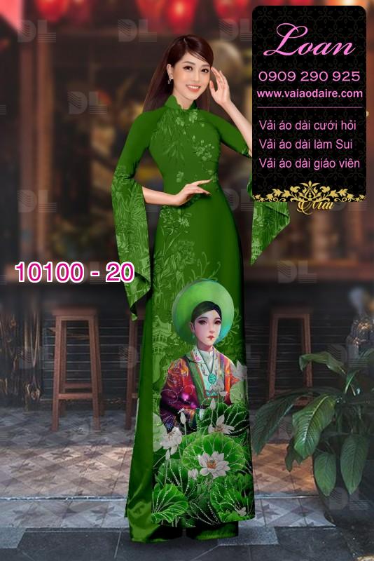 Vải áo dài hình thiếu nữ