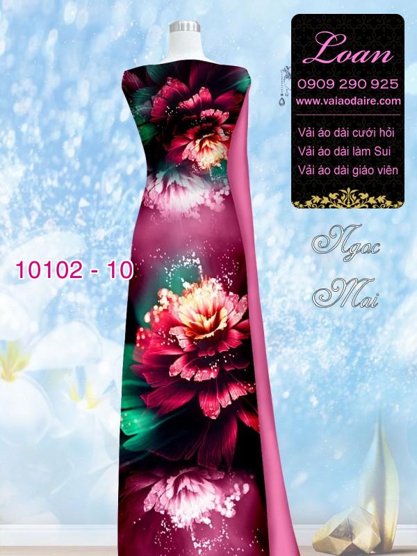 Vải áo dài hoa 3D