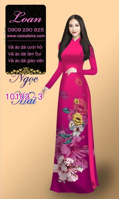 Vải áo dài hoa 3D