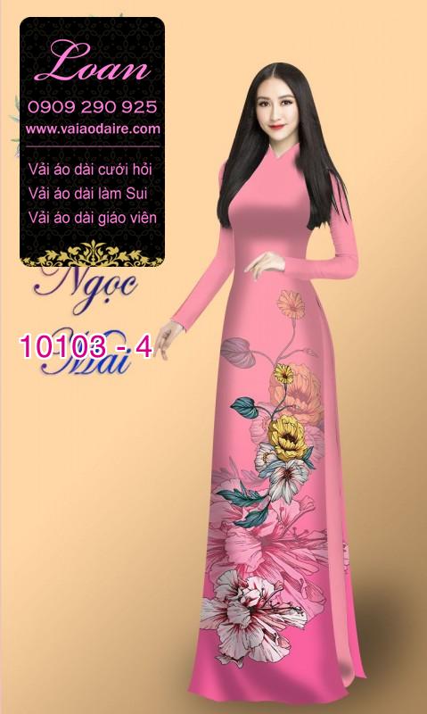 Vải áo dài hoa 3D