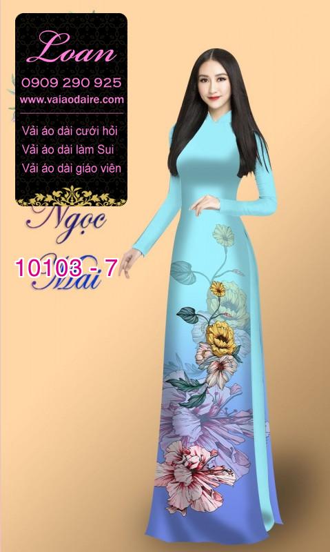 Vải áo dài hoa 3D