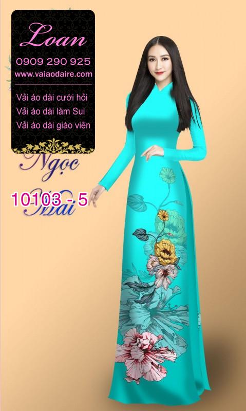 Vải áo dài hoa 3D