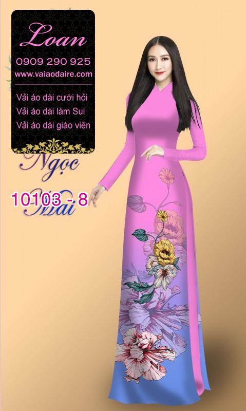 Vải áo dài hoa 3D