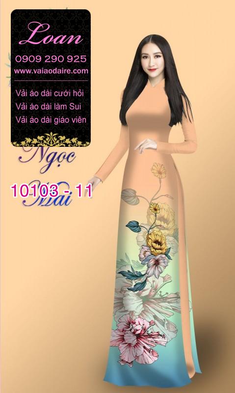 Vải áo dài hoa 3D